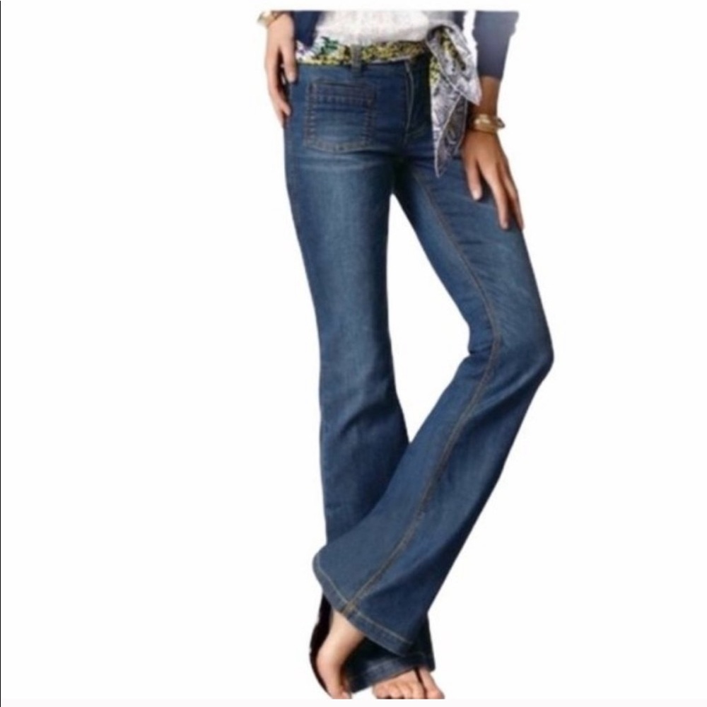 CAbi denim wide leg high waisted jean